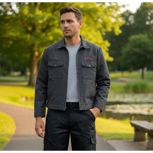 Red Kap Men's Quilted Lined Work Jacket Jack No Problem Embroidered USA Grunge